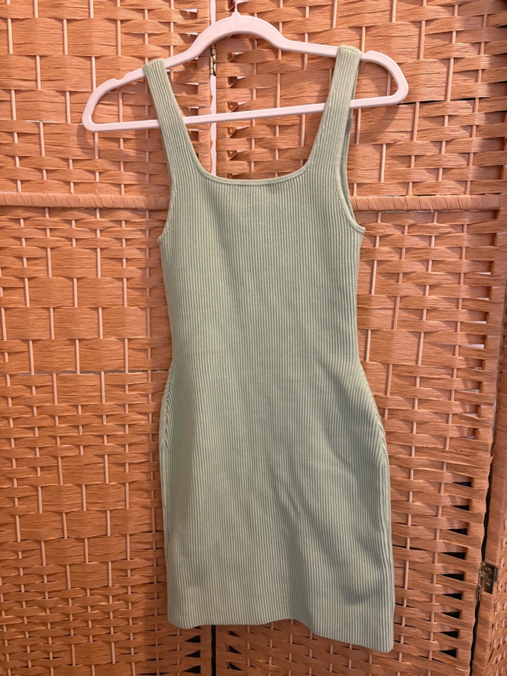 Aritzia Babaton Sculpt Knit Notch Mini Dress in Pastel Green XS - Picture 5 of 5
